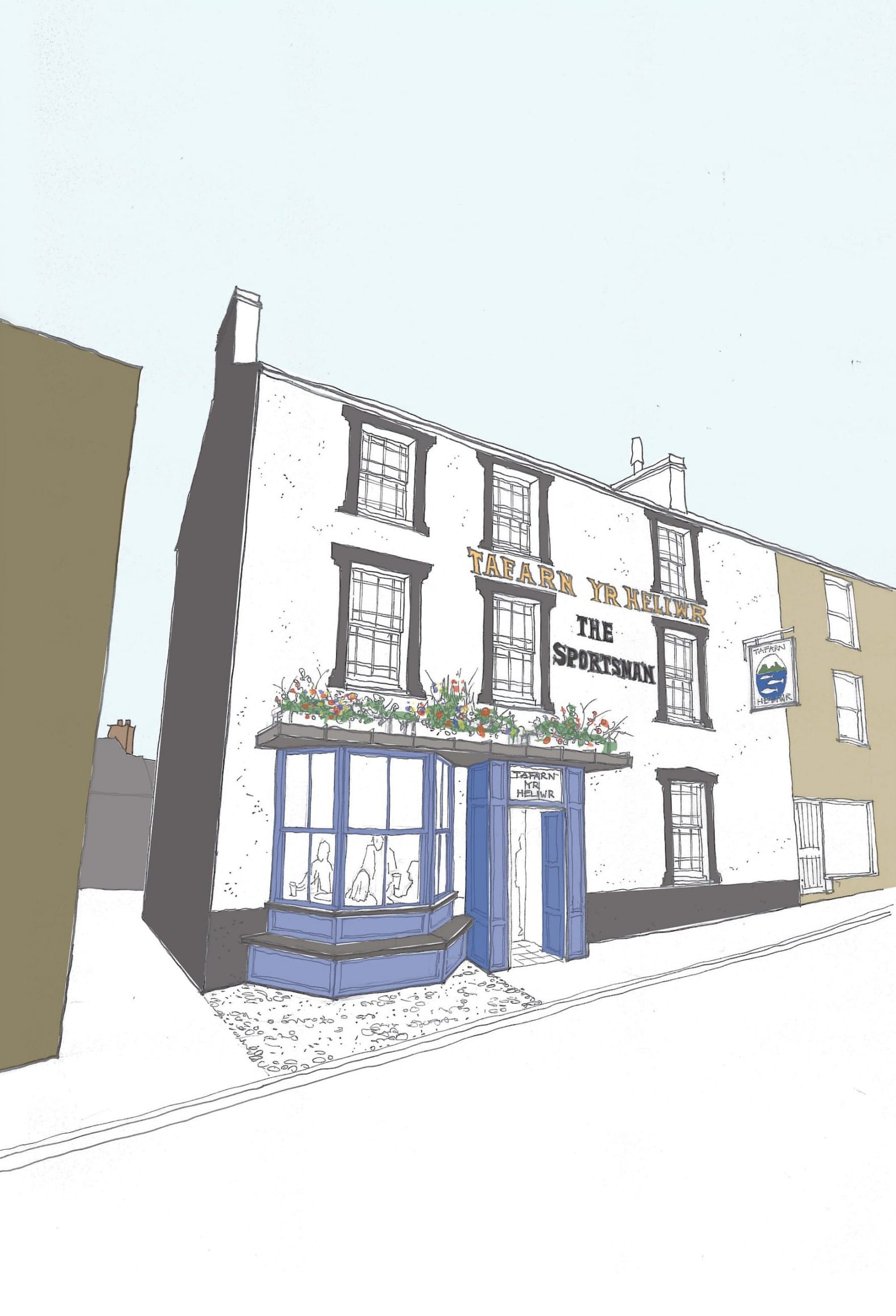 Tafarn Yr Heliwr 3D sketch
