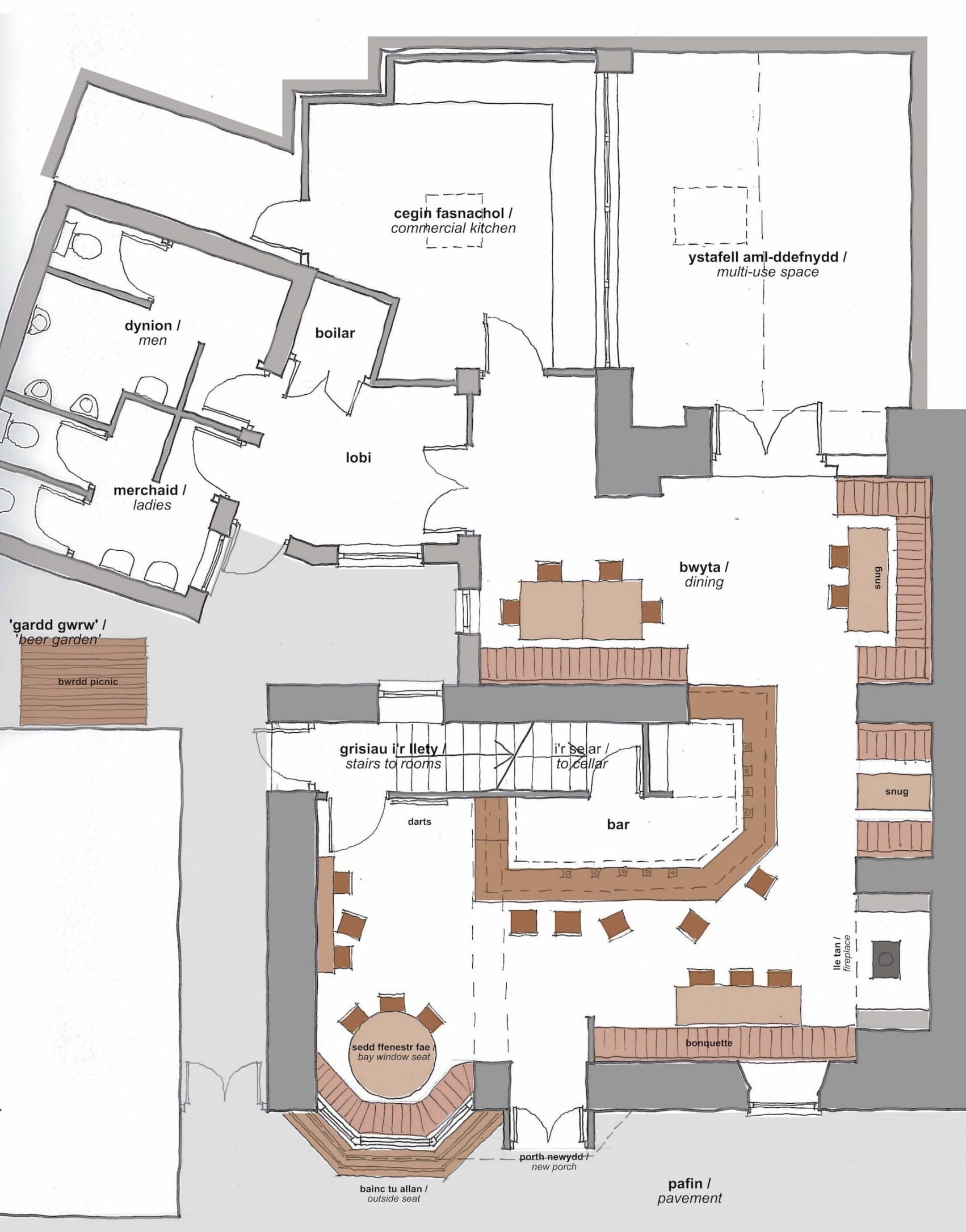 Tafarn Yr Heliwr plans